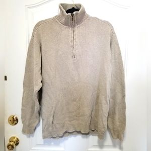 Tommy Bahama 1/4 Zip Pullover Mens Sweater M Biege